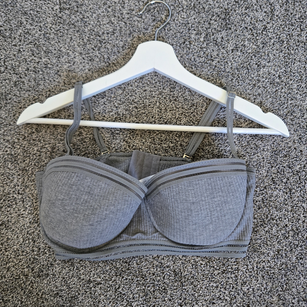 Gray Seamless Bra with Molded Cups